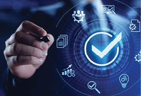 Standards quality control certification business technology concept