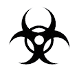 Biohazard yellow circle sign graphic illustration